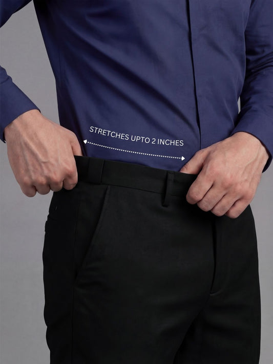 Wrinkle Free 4-Way Stretch Solid Formal Pants