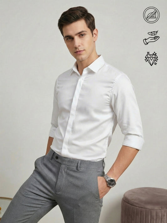 SoftLustre: Satin Finish Soft Solid Party Shirt