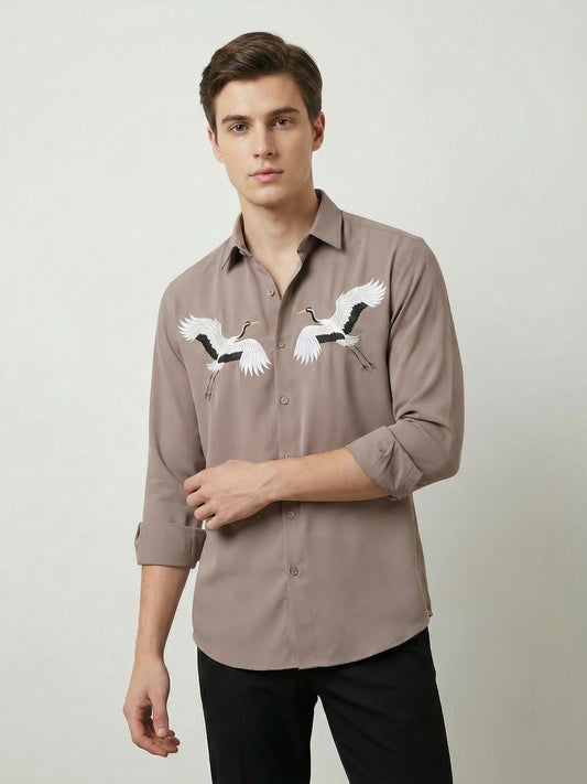AirX: Wrinkle Free 4-Way Stretch Printed Casual Shirt