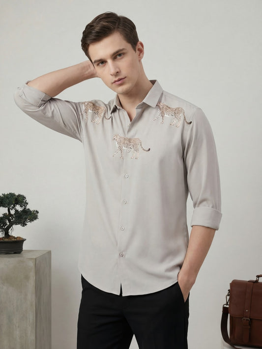 AirX: Wrinkle Free 4-Way Stretch Animal Printed Casual Shirt