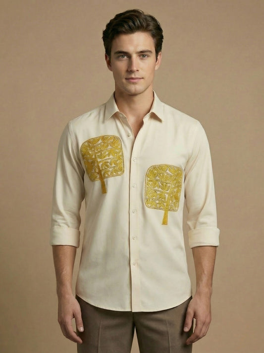 AirX: Wrinkle Free 4-Way Stretch Floral Printed Smart Casual Shirt