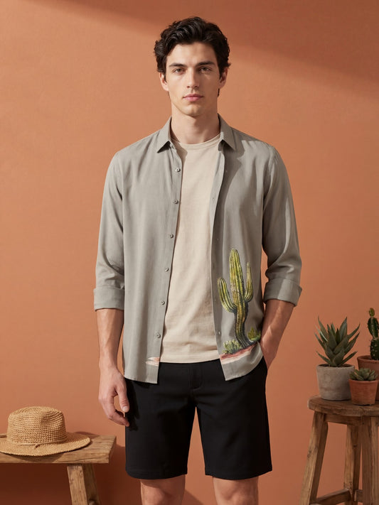 AirX: Wrinkle Free 4-Way Stretch Printed Casual Shirt