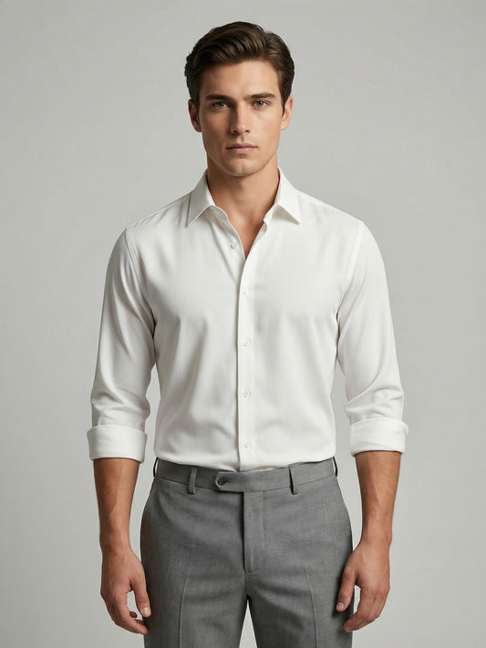 AirX: Wrinkle Free 4-Way Stretch Solid Formal Shirt