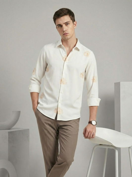 AirX: Wrinkle Free 4-Way Stretch Floral Printed Casual Shirt