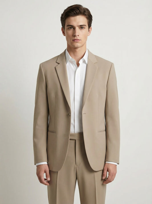 K-Blaze: Satin Finish 4-Way Stretch Solid Formal Blazer