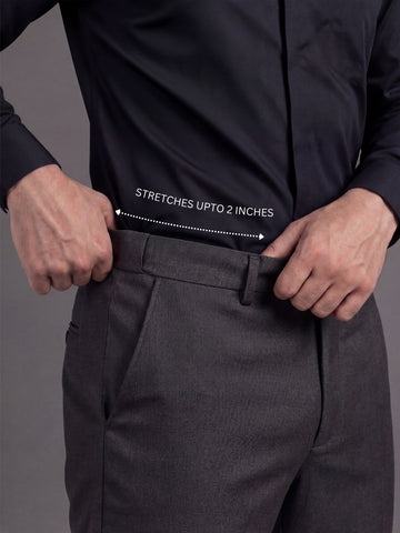 Wrinkle Free 4-Way Stretch Solid Formal Pants