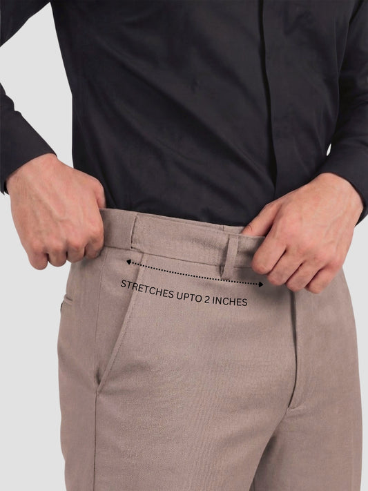 Wrinkle Free 4-Way Stretch Solid Formal Pants