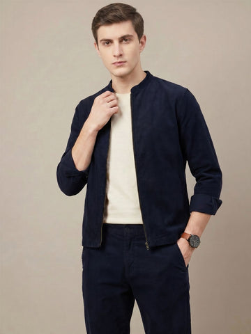 Men's Navy 2-Way Stretch Casual Shacket
