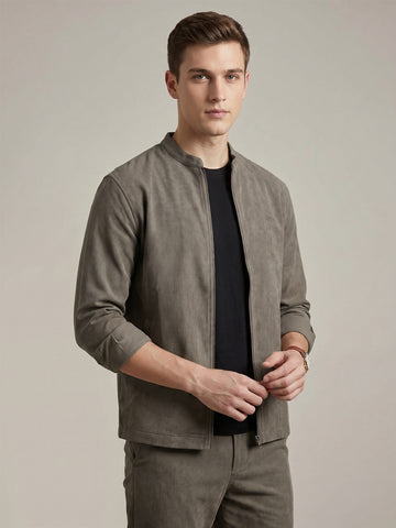 Men's MudBrown 2-Way Stretch Casual Shacket