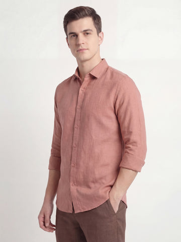 Linen Blend Breathable Solid Smart Casual Shirt