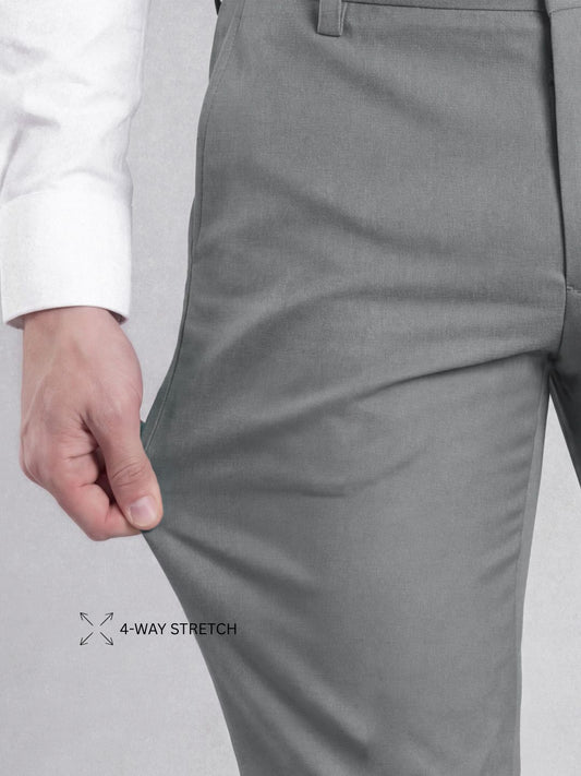 Wrinkle Free 4-Way Stretch Solid Formal Pants