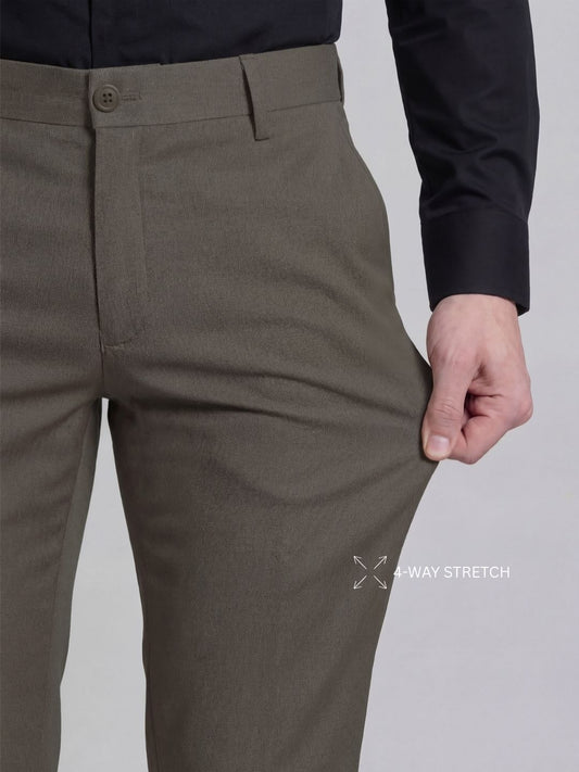 Wrinkle Free 4-Way Stretch Solid Formal Pants