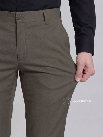 Wrinkle Free 4-Way Stretch Solid Formal Pants