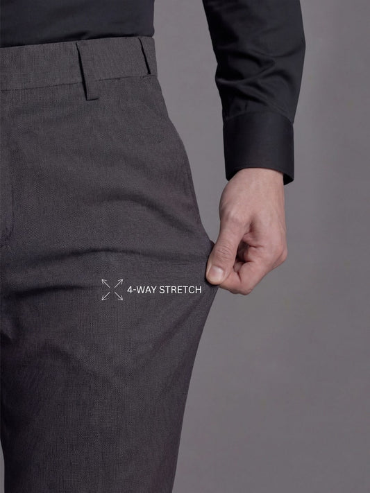 Wrinkle Free 4-Way Stretch Solid Formal Pants
