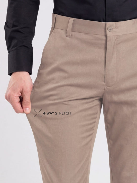 Wrinkle Free 4-Way Stretch Solid Formal Pants
