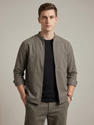 Men's MudBrown 2-Way Stretch Casual Shacket