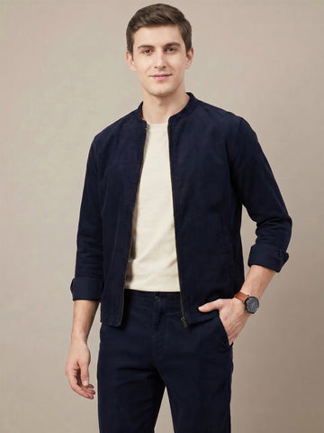 Men's Navy 2-Way Stretch Casual Shacket