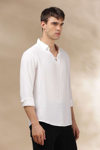 Men's White Breathable Non-Iron Smart Casual Shirt