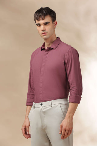 Men's FrenchOnion Solid Breathable Perfume-Finish Shirt