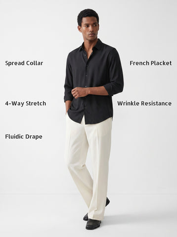 Solid Non-Iron Fluidic Black Shirt