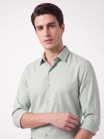Men's  Wrinkle Free 4-Way Stretch Solid Formal Shirt