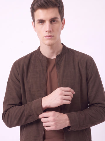 Solid Micro Corduroy Stretch Coffee Shacket