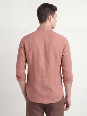 Linen Blend Breathable Solid Smart Casual Shirt