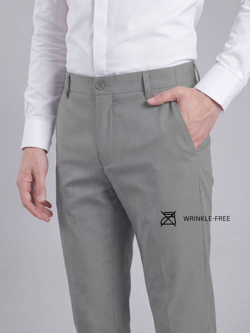 Wrinkle Free 4-Way Stretch Solid Formal Pants