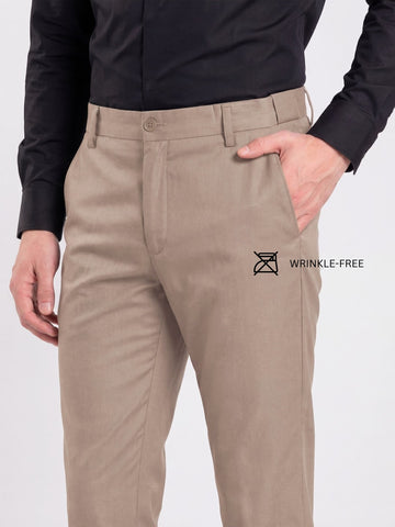 Wrinkle Free 4-Way Stretch Solid Formal Pants