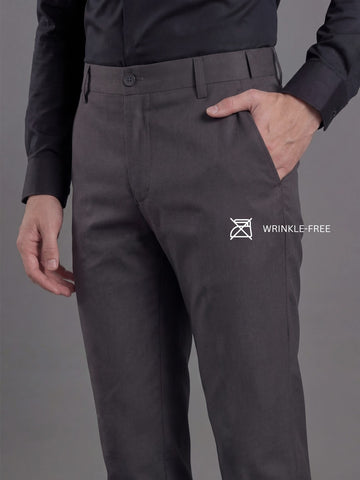 Wrinkle Free 4-Way Stretch Solid Formal Pants