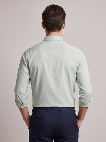 HE SPOKE Men's Pastel Green Solid Regular Fit Shirt
