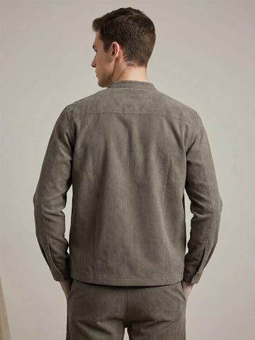 Men's MudBrown 2-Way Stretch Casual Shacket