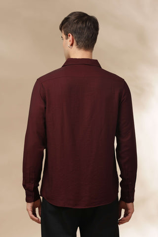 Men's Burgundy Breathable Non-Iron Smart Casual Shirt