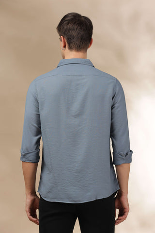 Men's Blue Breathable Non-Iron Smart Casual Shirt