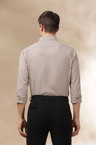Men's LightGrey Solid Breathable Perfume-Finish Shirt