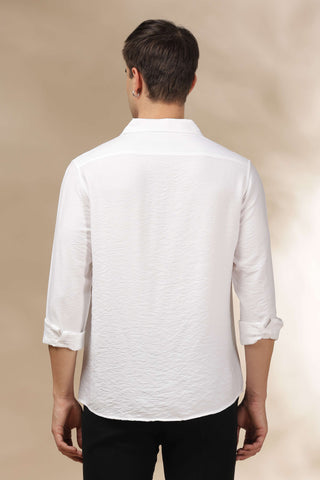 Men's White Breathable Non-Iron Smart Casual Shirt