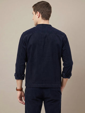 Men's Navy 2-Way Stretch Casual Shacket
