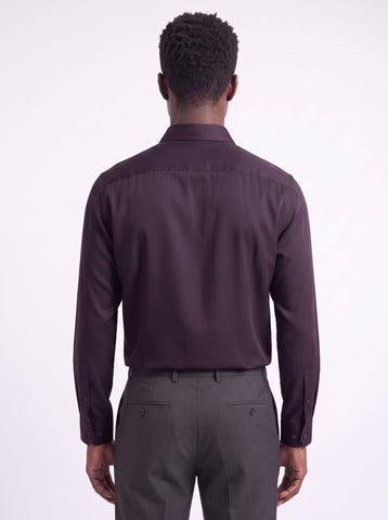 Men's  Wrinkle Free 4-Way Stretch Solid Formal Shirt