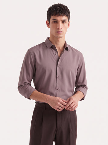 Solid Airy Non-Iron Mud Grey Shirt