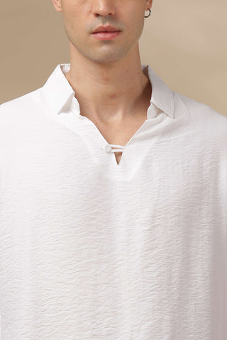Men's White Breathable Non-Iron Smart Casual Shirt