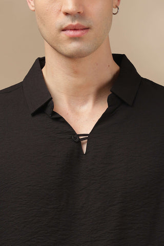 Men's Black Breathable Non-Iron Smart Casual Shirt