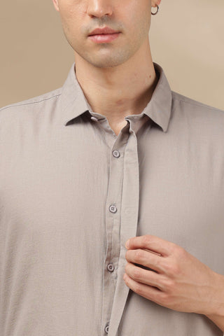 Men's LightGrey Solid Breathable Perfume-Finish Shirt