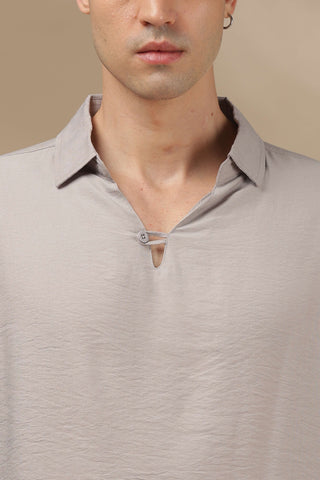 Men's LightGrey Breathable Non-Iron Smart Casual Shirt