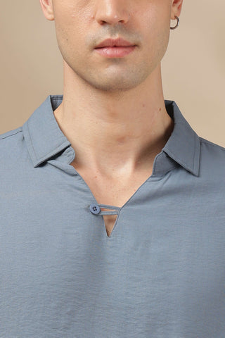 Men's Blue Breathable Non-Iron Smart Casual Shirt