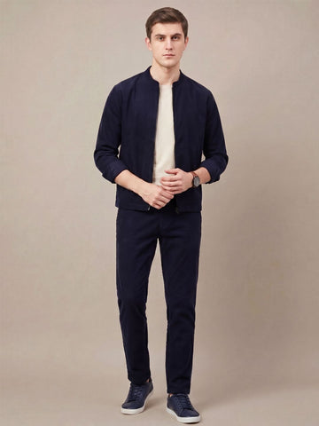 Men's Navy 2-Way Stretch Casual Shacket