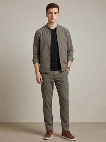 Men's MudBrown 2-Way Stretch Casual Shacket