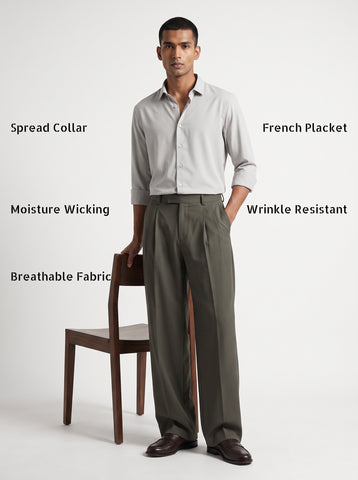 Solid Airy Non-Iron Ivory Shirt