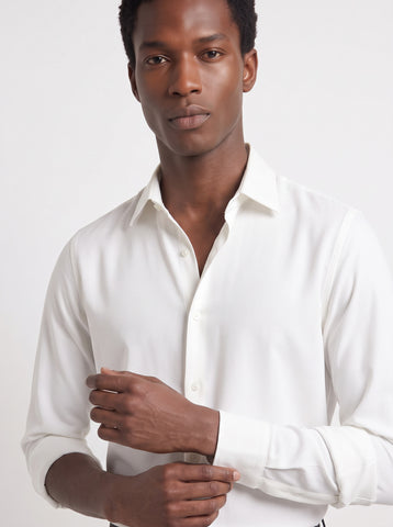 Solid Non-Iron Fluidic White Shirt