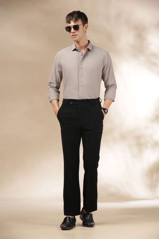 Men's LightGrey Solid Breathable Perfume-Finish Shirt