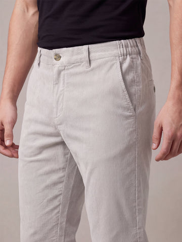 Men's LightGrey Solid 2-Way Stretch Casual Trousers
